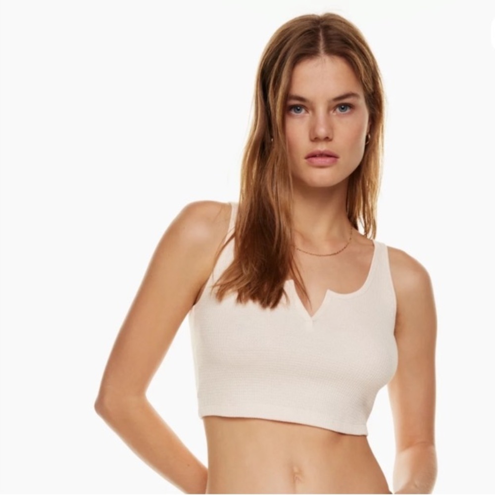 🎁Like New TNA White Waffle Crop Top #WAF3-10045-21- Small